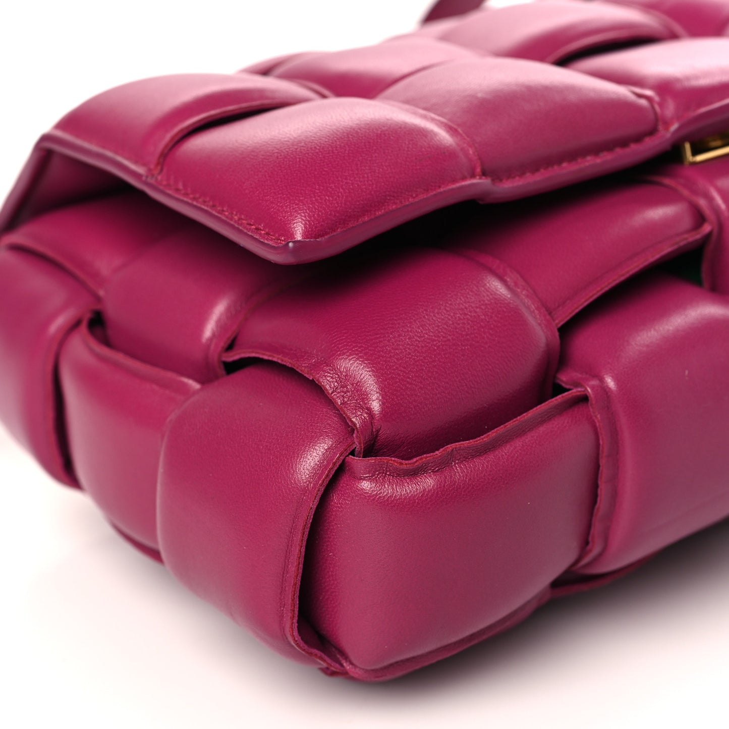 Nappa Maxi Intreccio Padded Cassette Crossbody Bag Cinnabar