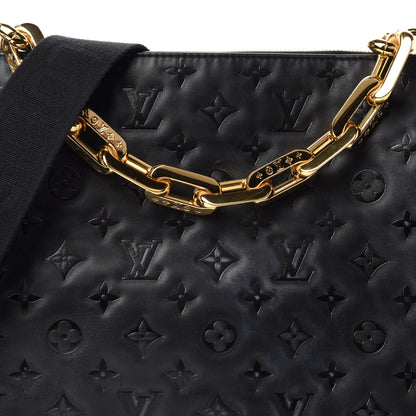 Louis Vuitton Lambskin Embossed Monogram Coussin MM Black 10 of 10