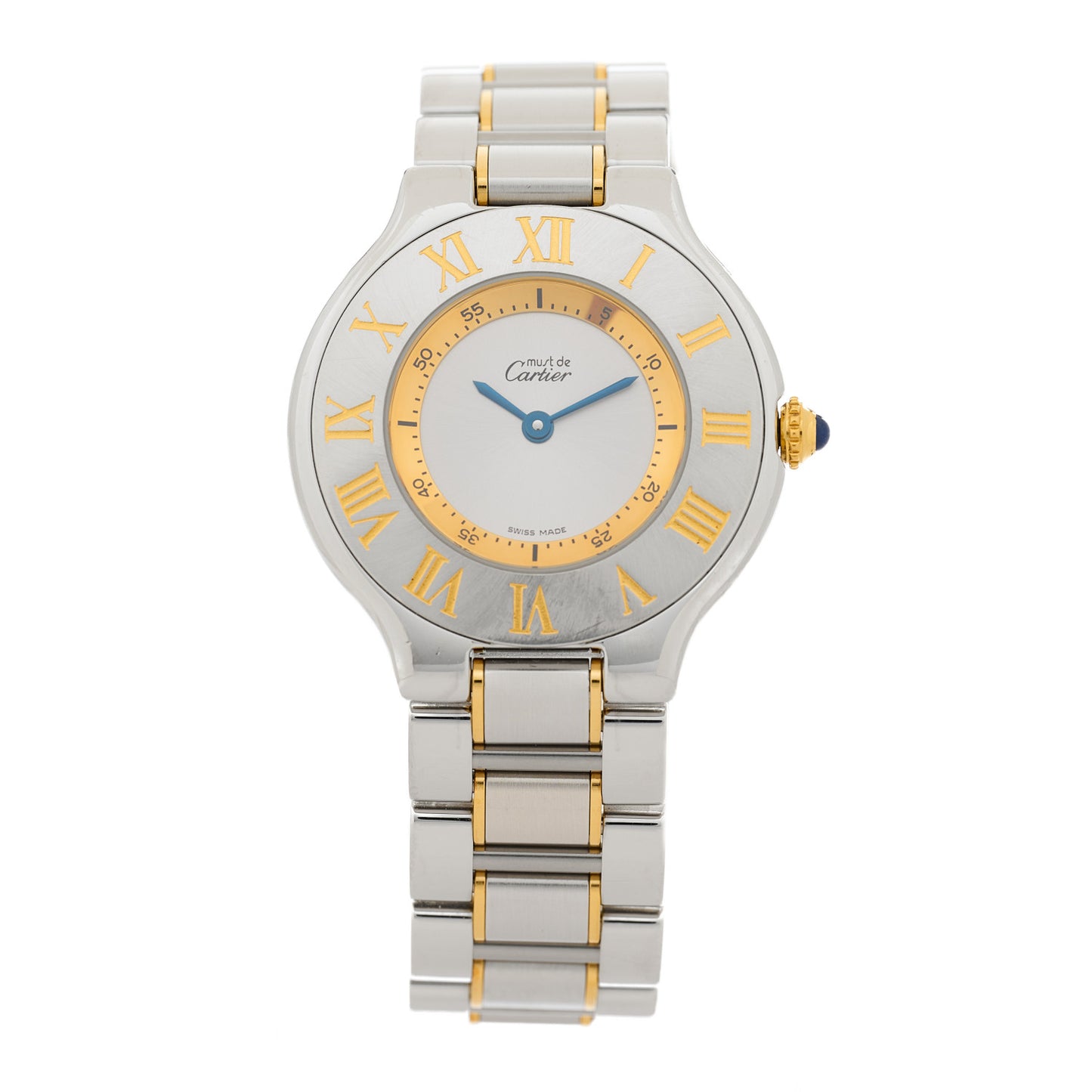 Stainless Steel 18K Yellow Gold 31mm Must De 21 Quartz Watch