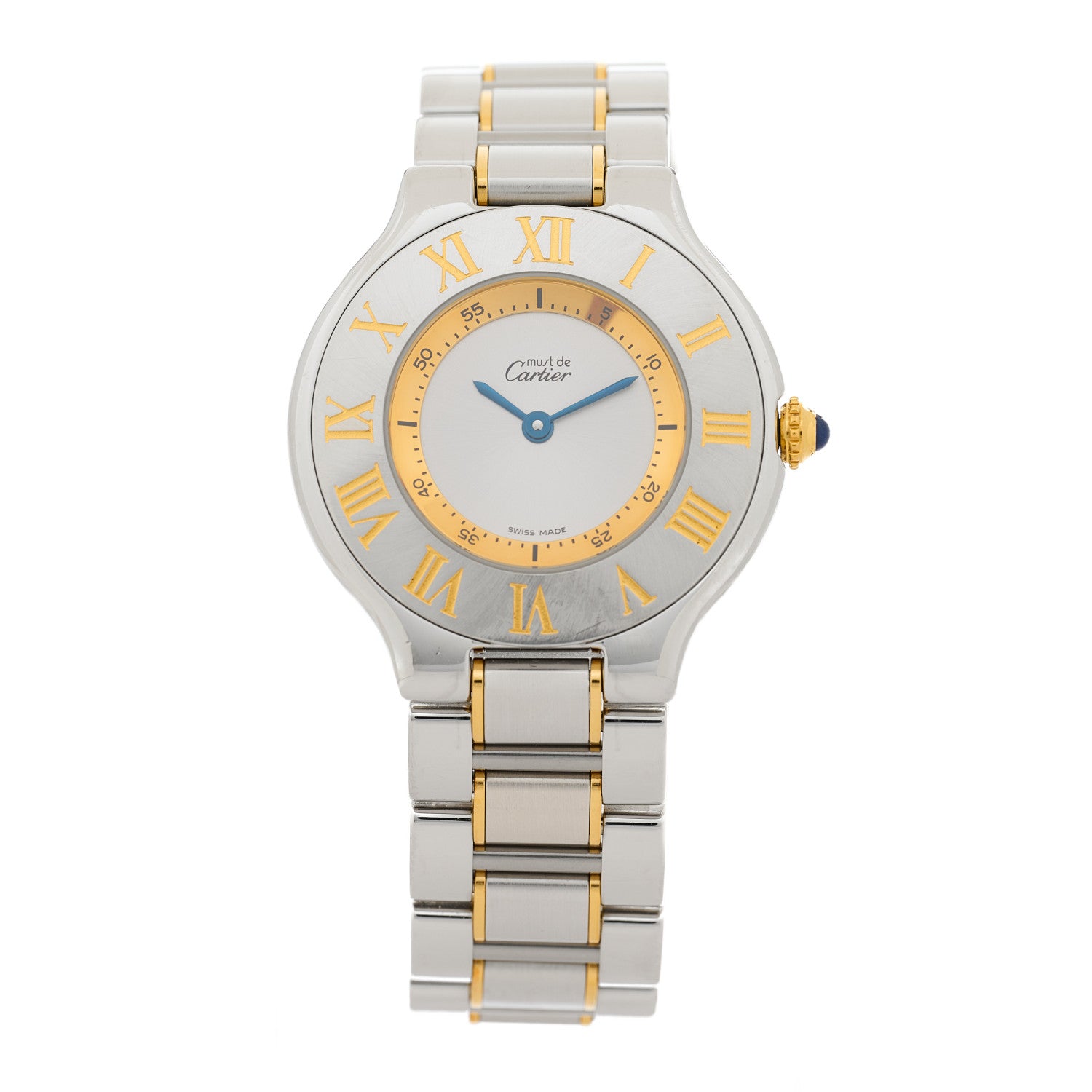 Cartier Stainless Steel 18K Yellow Gold 31mm Must De 21 Quartz Watch 1 of 4