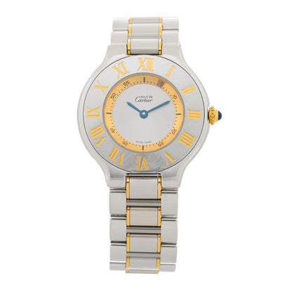 Cartier Stainless Steel 18K Yellow Gold 31mm Must De 21 Quartz Watch 1 of 4