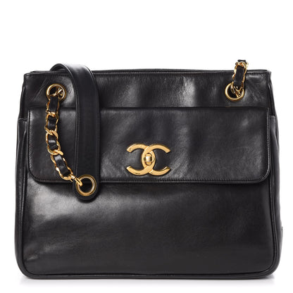 Chanel Lambskin CC Flap Shopping Tote Black 1 of 8