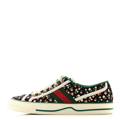 Gucci X LIBERTY OF LONDON Canvas Web Holly Print Womens 1977 Tennis Sneakers 37.5 Black Peach Mystic White 1 of 9