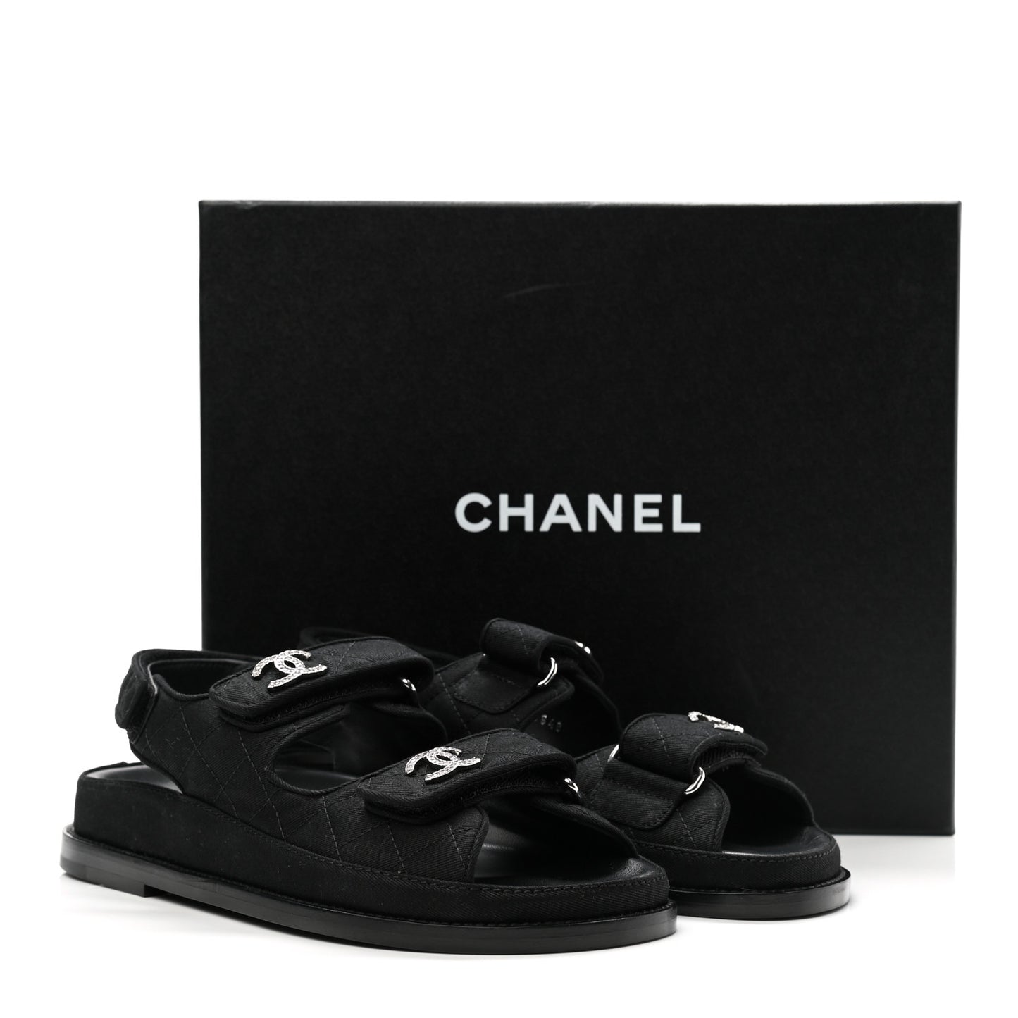 Mixed Fibers Velcro Dad Sandals 35.5 Black