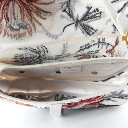 Christian Dior Canvas Embroidered Camouflage Flowers Saddle Bag Latte Multicolor 5 of 12