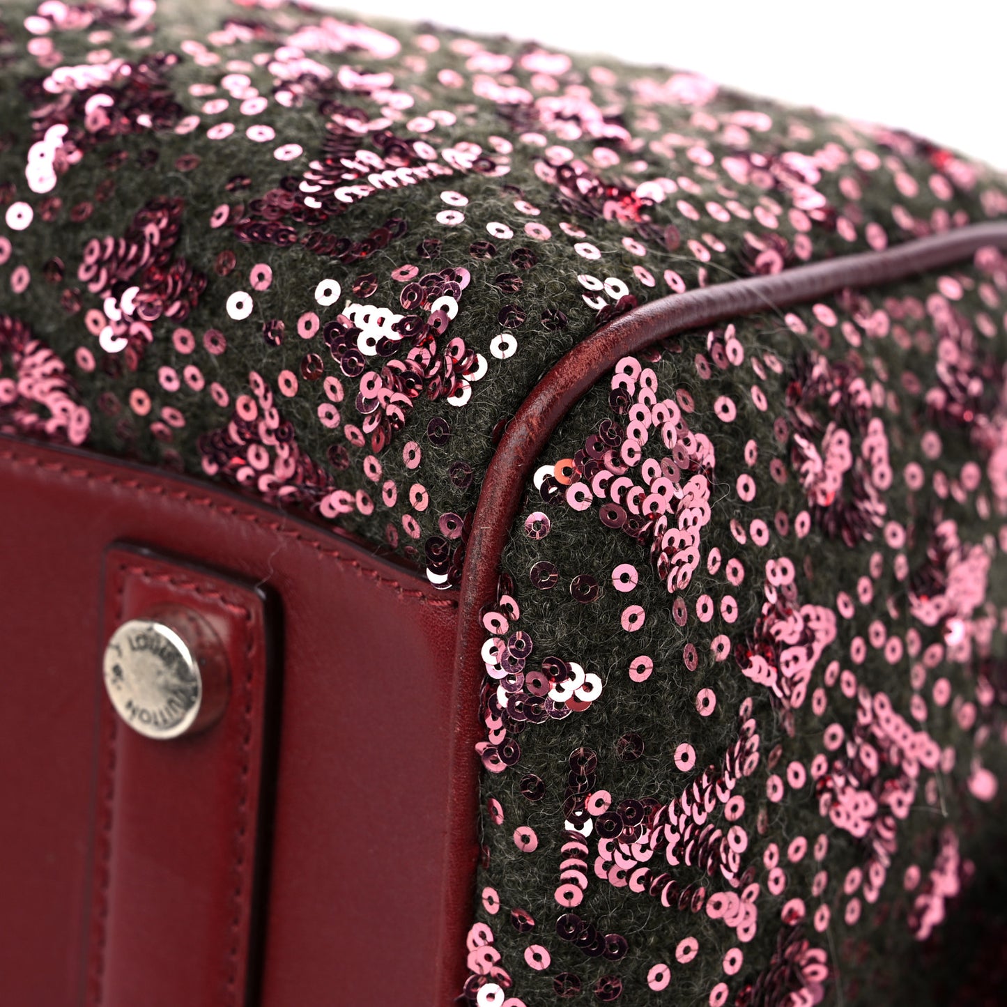 Sequin Monogram Sunshine Express Speedy Burgundy