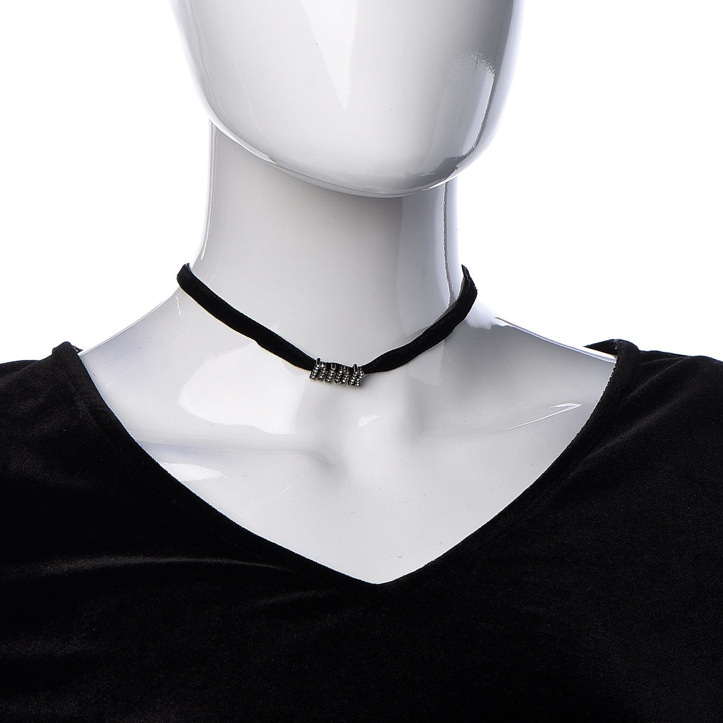 Velvet Crystal DIOR Choker Necklace Black