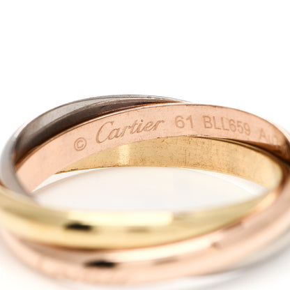 Cartier 18K Pink Yellow White Gold Small Trinity Ring 61 9.5 4 of 7
