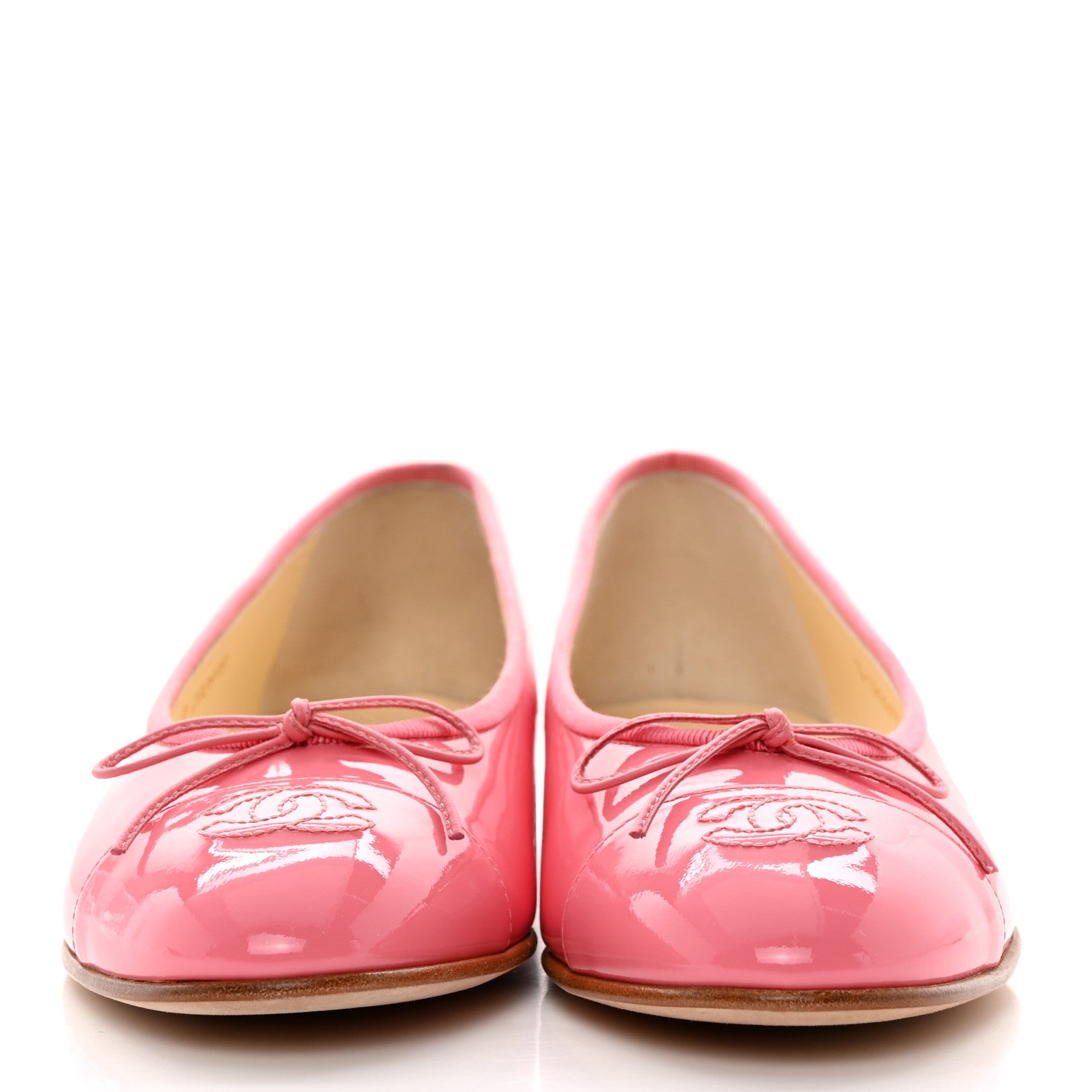Chanel Patent Calfskin CC Cap Toe Ballerina Flats 40 Light Pink 2 of 9