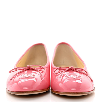 Chanel Patent Calfskin CC Cap Toe Ballerina Flats 40 Light Pink 2 of 9