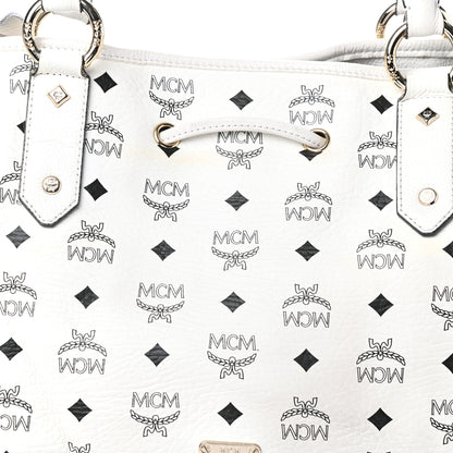 MCM Visetos Drawstring Bag White 7 of 10