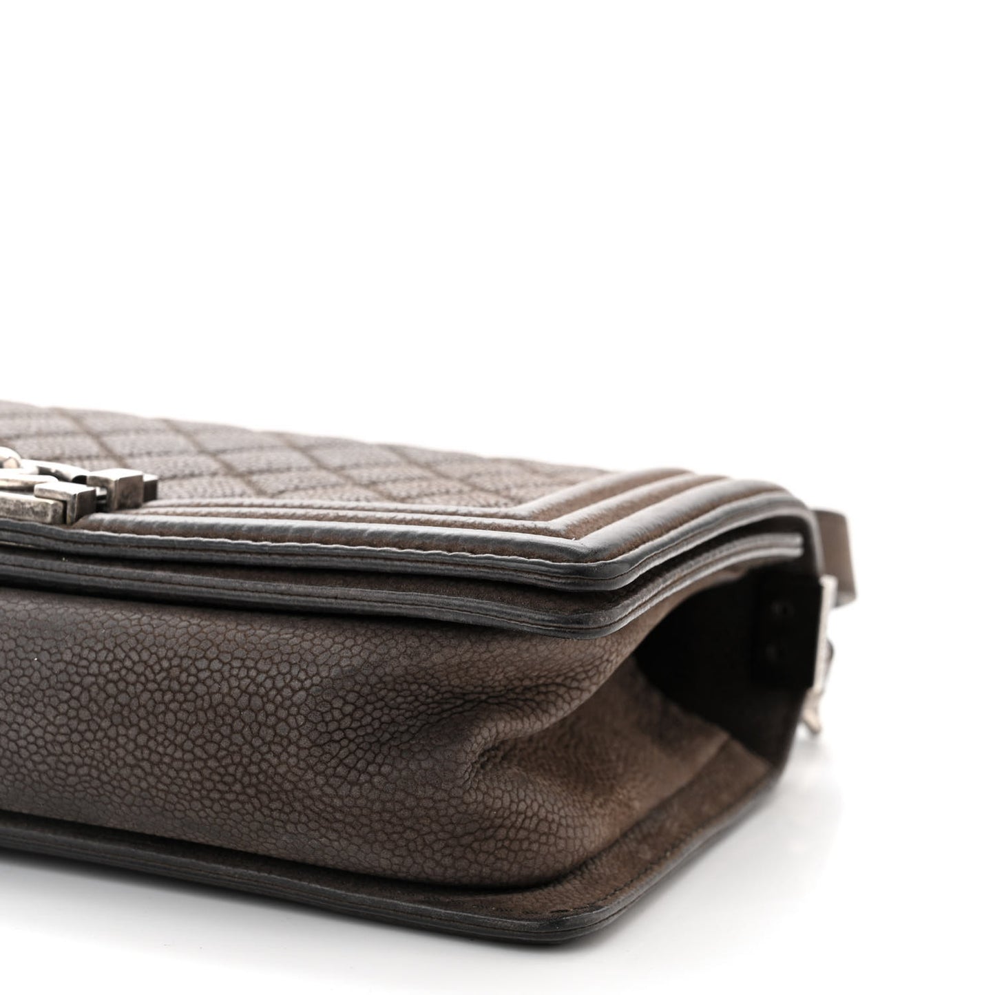 Iridescent Caviar Quilted Medium Boy Flap Dark Grey