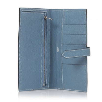 Hermes Epsom Leather Bearn Wallet Blue Jean 8 of 12