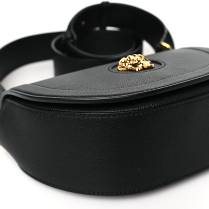Versace Grained Calfskin La Medusa Small Shoulder Bag Black 8 of 9
