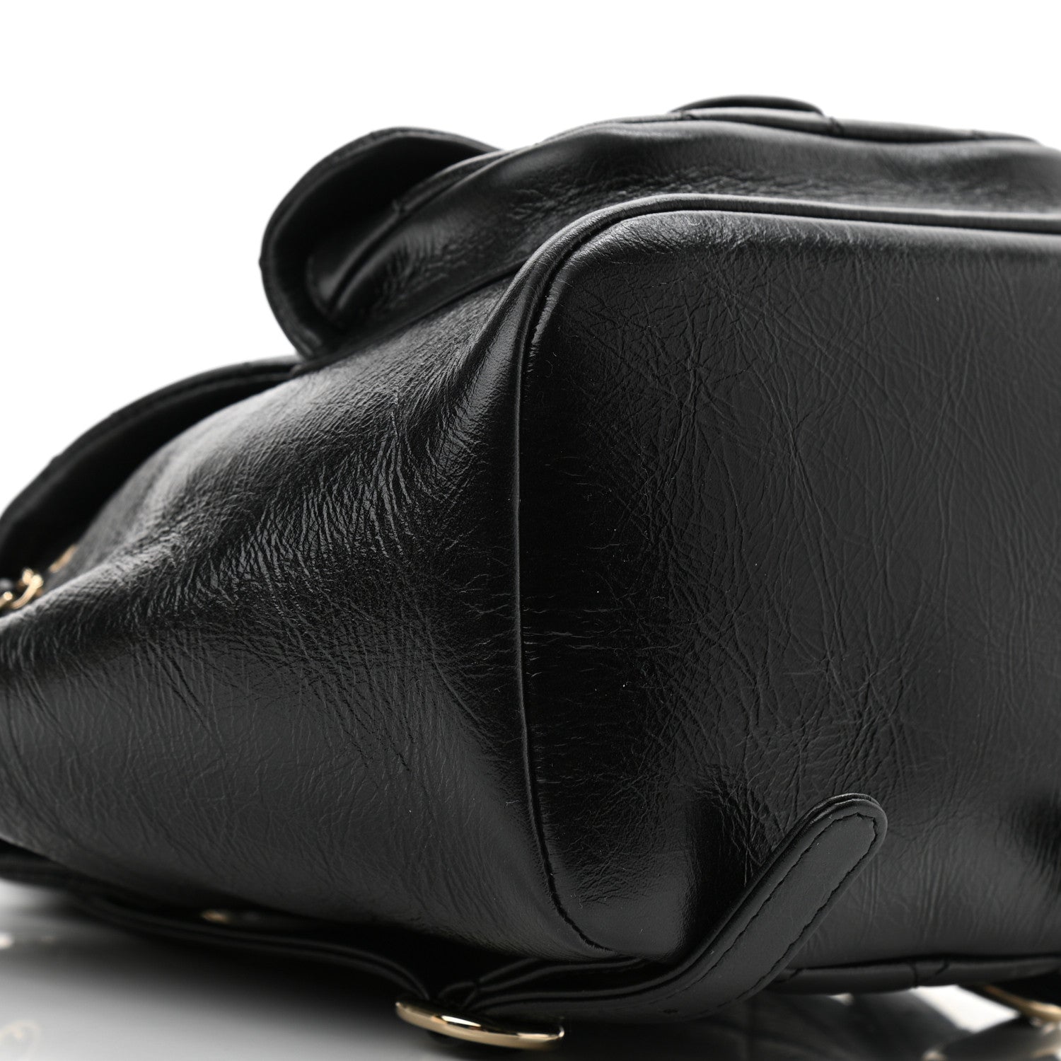 Chanel Glazed Aged Calfskin Quilted Small Duma Drawstring Backpack Black 9 of 10