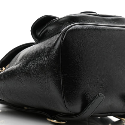Chanel Glazed Aged Calfskin Quilted Small Duma Drawstring Backpack Black 9 of 10