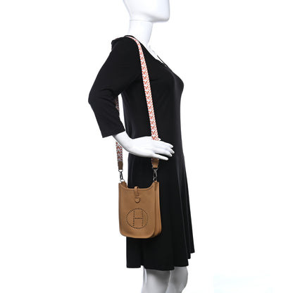 Hermes Taurillon Clemence Allegro Evelyne TPM Biscuit Cornaline White Gold 2 of 10