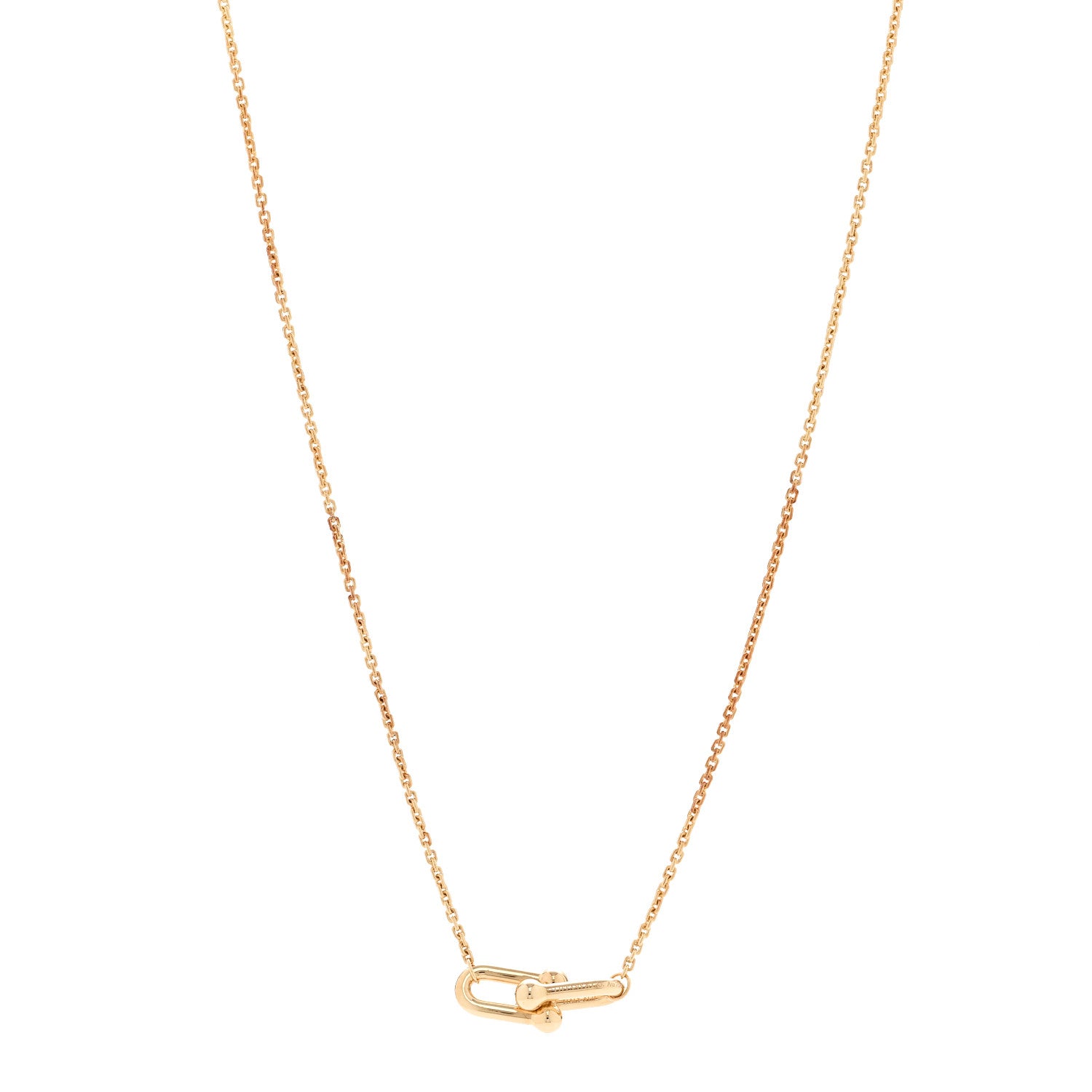 Tiffany 18K Yellow Gold HardWear Small Double Link Pendant Necklace 1 of 7