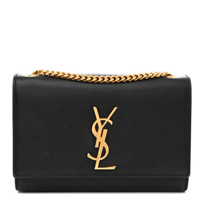 Saint Laurent Grain De Poudre Small Monogram Kate Satchel Black 1 of 16