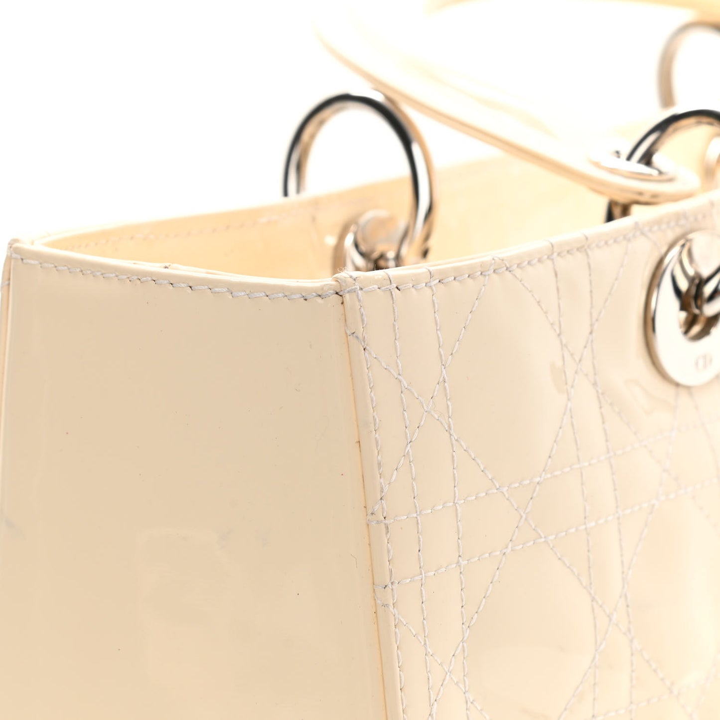Patent Cannage Large Lady Dior White