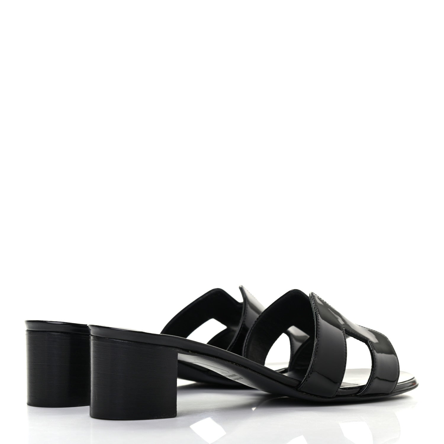 Hermes Patent Oasis Sandals 37 Black 4 of 8