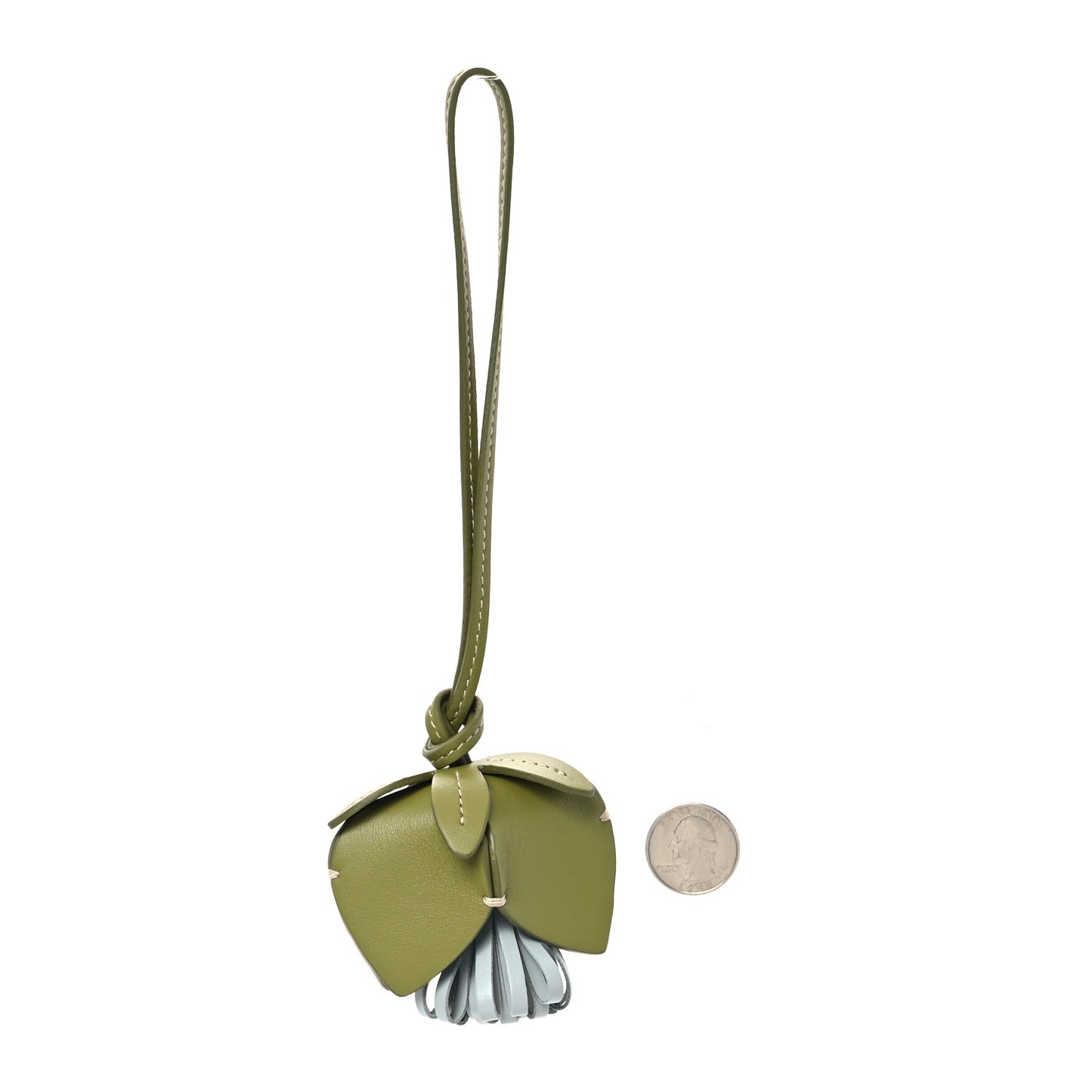 Calfskin Trick Bag Charm Ivy Green Lake Blue
