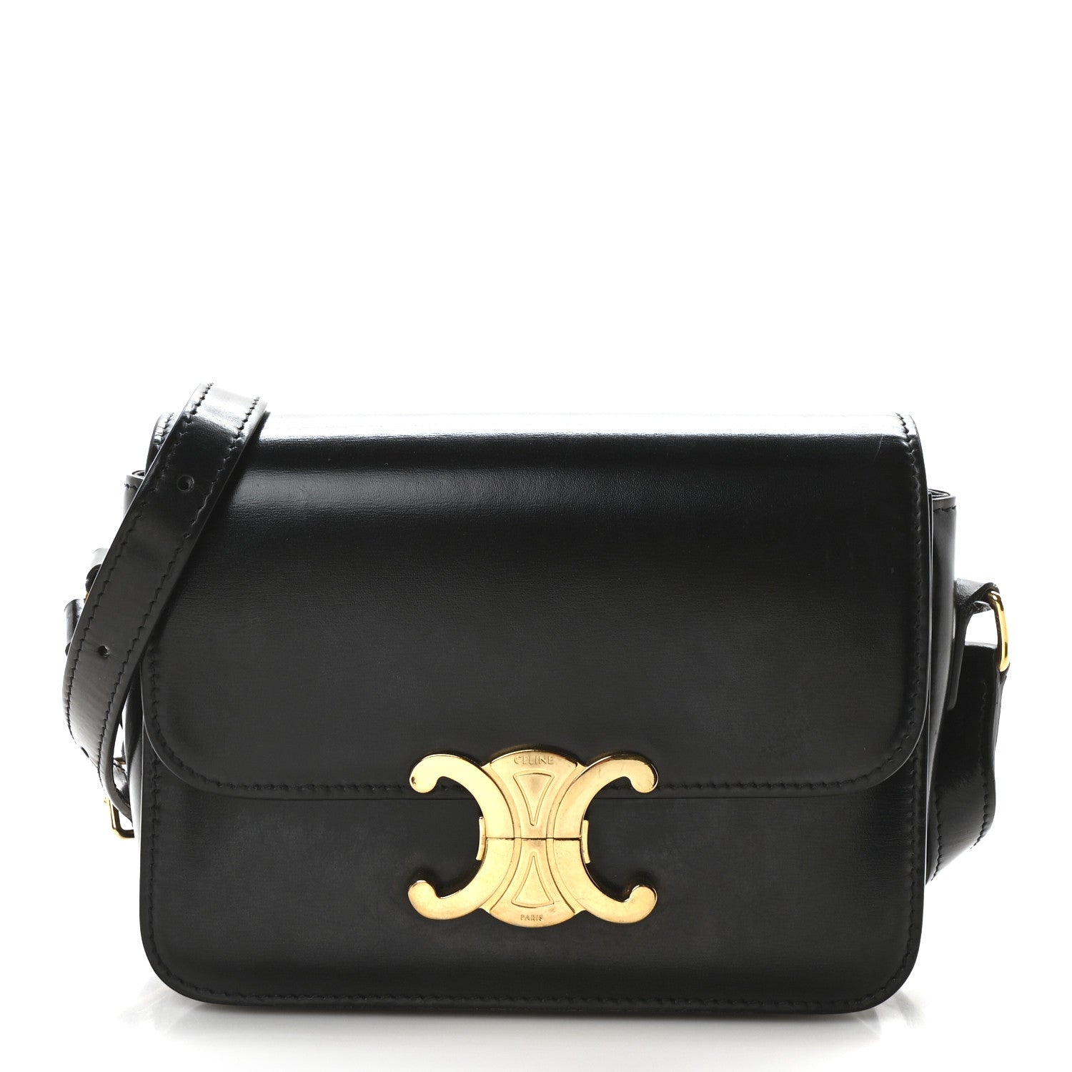 Celine Shiny Calfskin Teen Triomphe Black 1 of 10