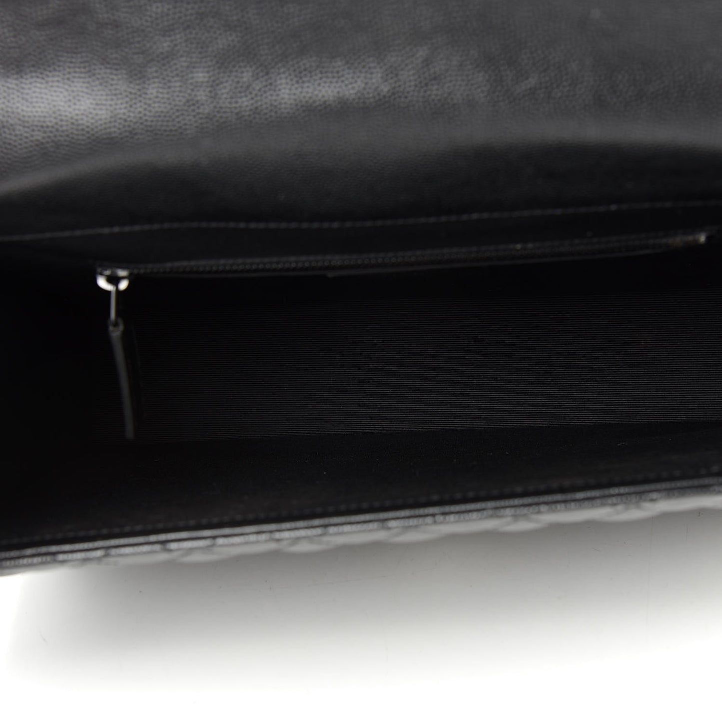 Grain De Poudre Textured Mixed Matelasse Large Triquilt Monogram Monochrome Satchel Black