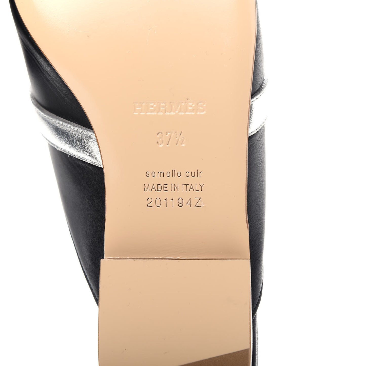 Calfskin Nappa Oz Mules 37.5 Naturel Black Multicolore