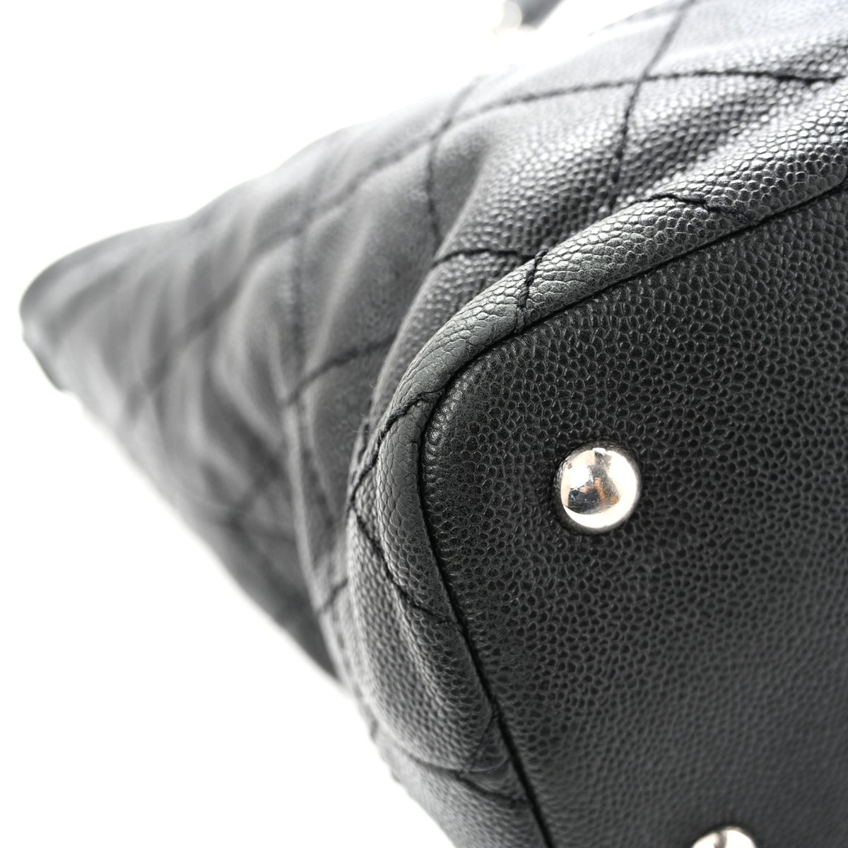 Chanel Grained Calfskin Quilted Small Daily Shopping Tote Black 10 of 15