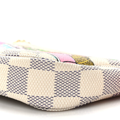 Louis Vuitton Damier Azur 2021 Christmas Animation Hollywood Mini Pochette Accessories Fuchsia 9 of 9