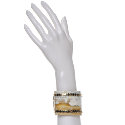 John Hardy Sterling Silver 18K Yellow Gold Dot Buffalo Horn Cuff Medium 2 of 7