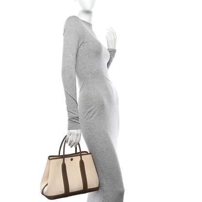 Hermes Grand Chevron Weave Negonda Garden Party 30 TPM Tote Beton Etoupe 2 of 10