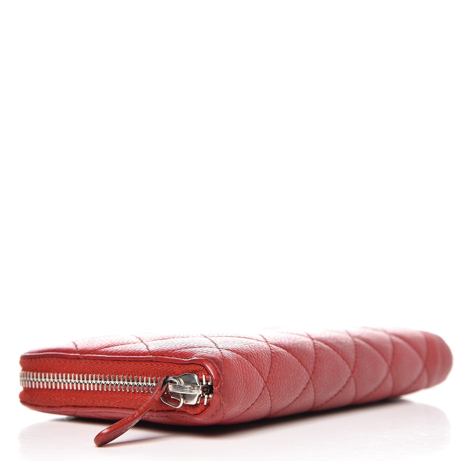 Chanel Caviar Quilted Large Gusset Zip Around Wallet Red 4 of 14