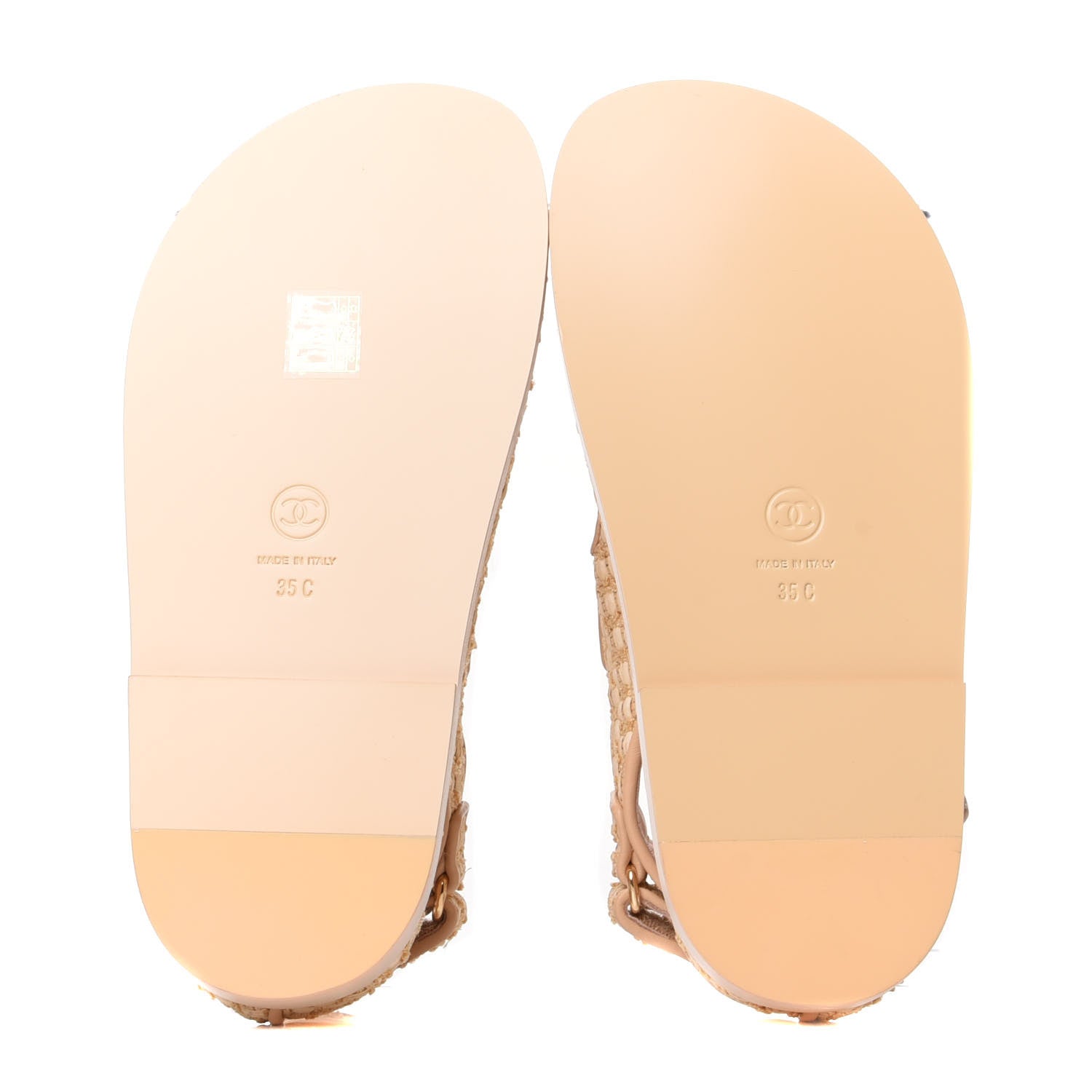 Chanel Braided Fabric Velcro Dad Sandals 35 Beige 7 of 11