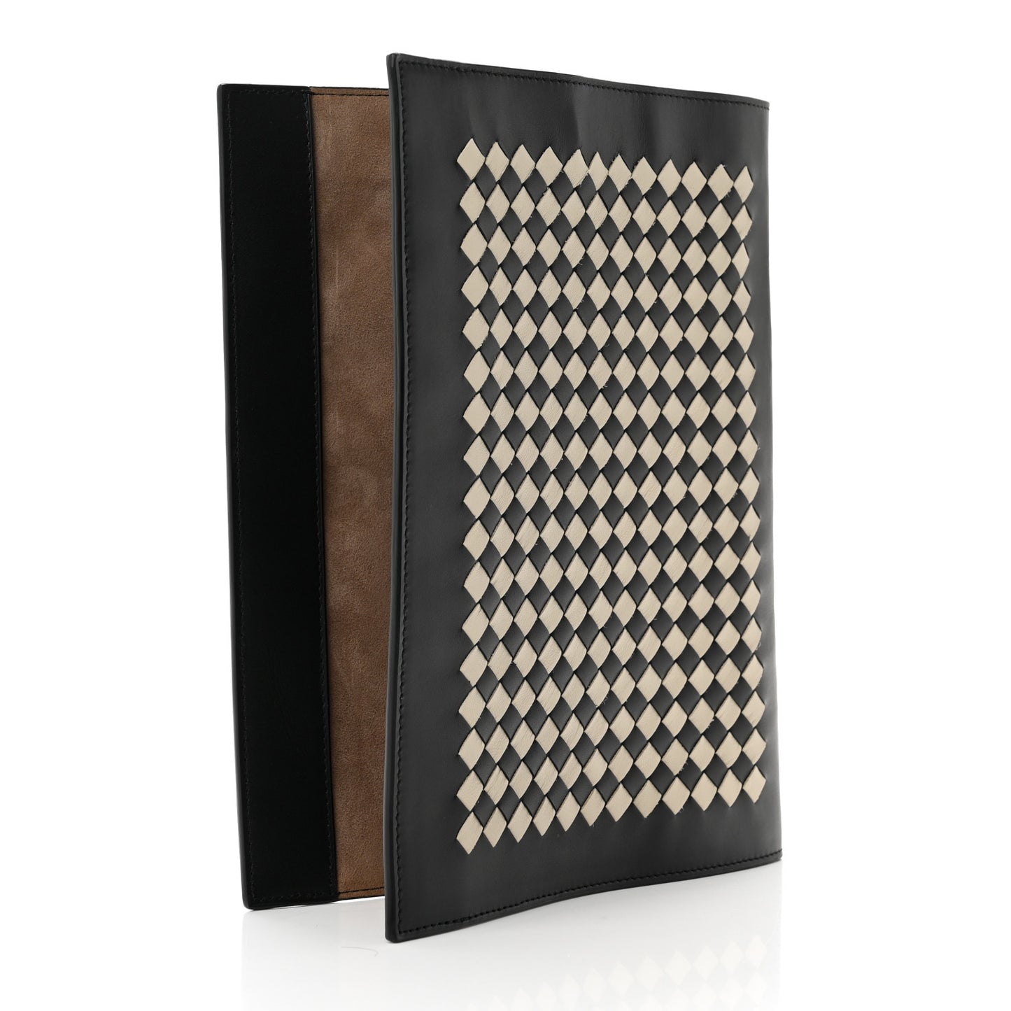Nappa Intrecciato Notebook Cover Black White