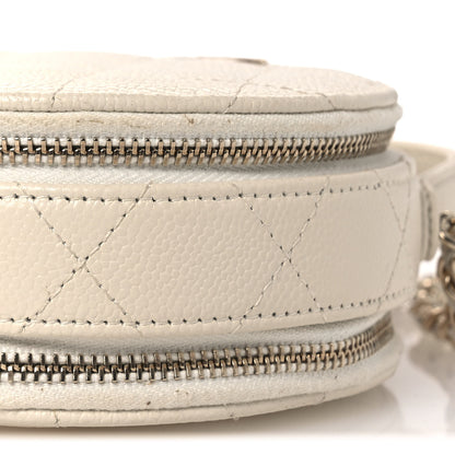 Chanel Caviar Quilted Round Handle With Care Vanity With Chain White 10 of 14