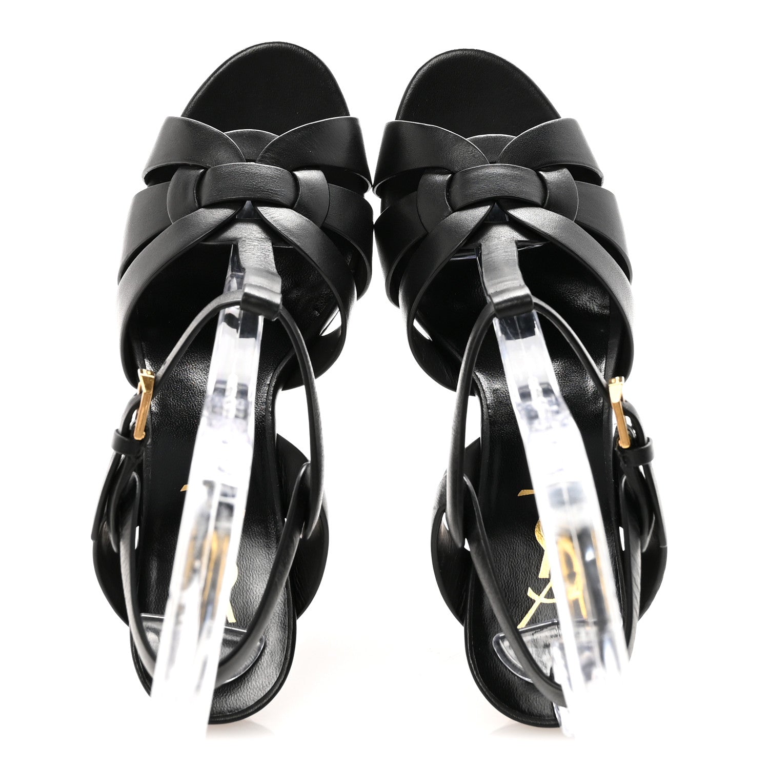 Saint Laurent Calfskin Tribute 105 Platform Sandals 37 Black 2 of 10