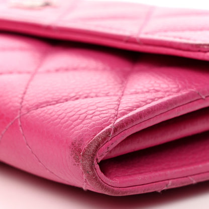 Chanel Caviar Quilted Large Gusset Flap Wallet Pink 10 of 12