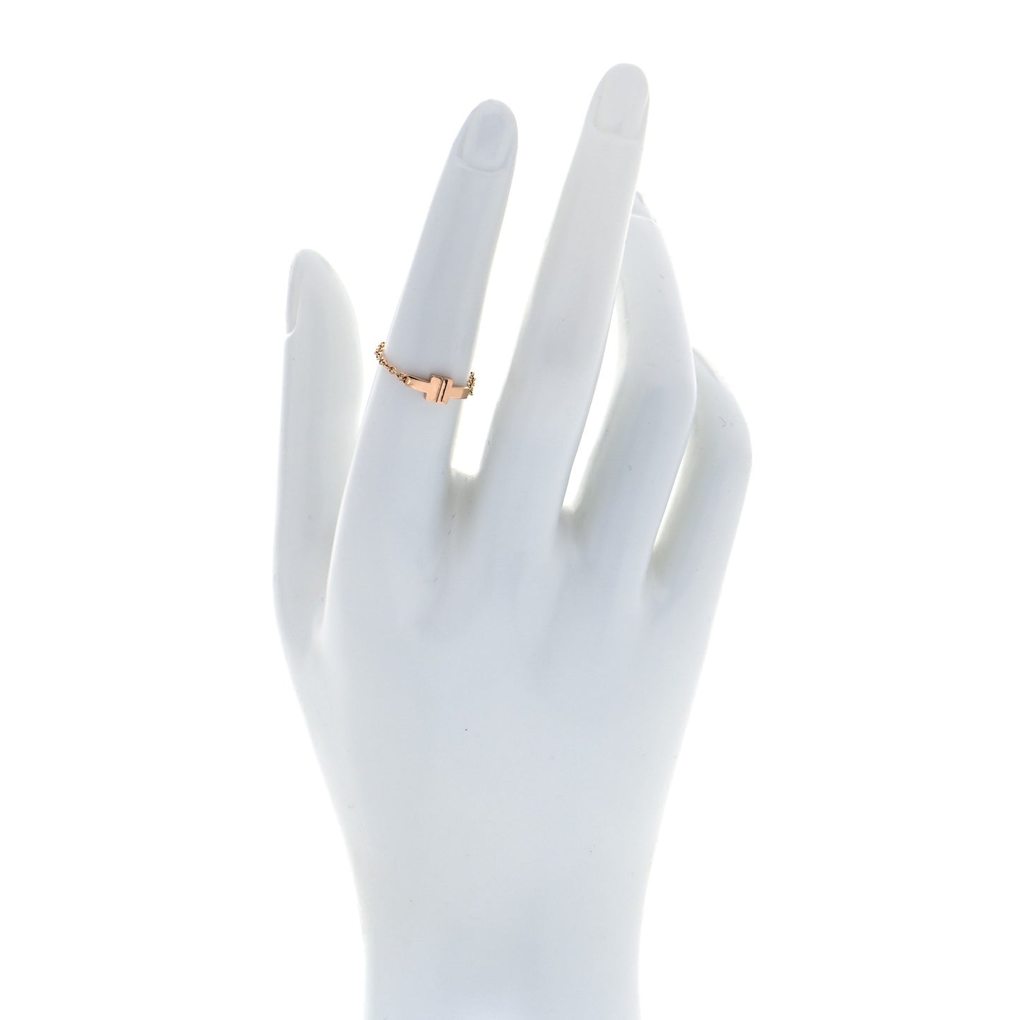 18K Rose Gold T Chain Ring 52 6