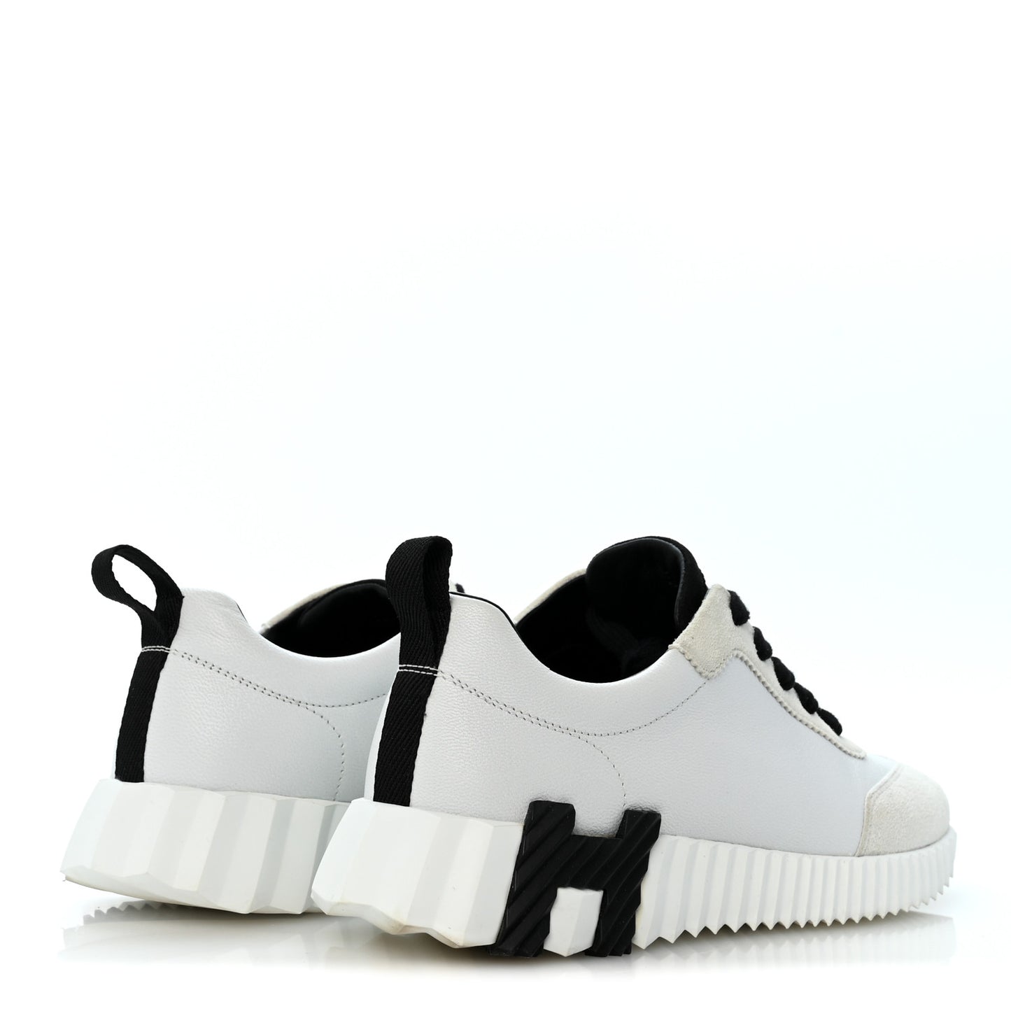 Calfskin Suede Goatskin Bouncing Sneakers 36.5 White Black