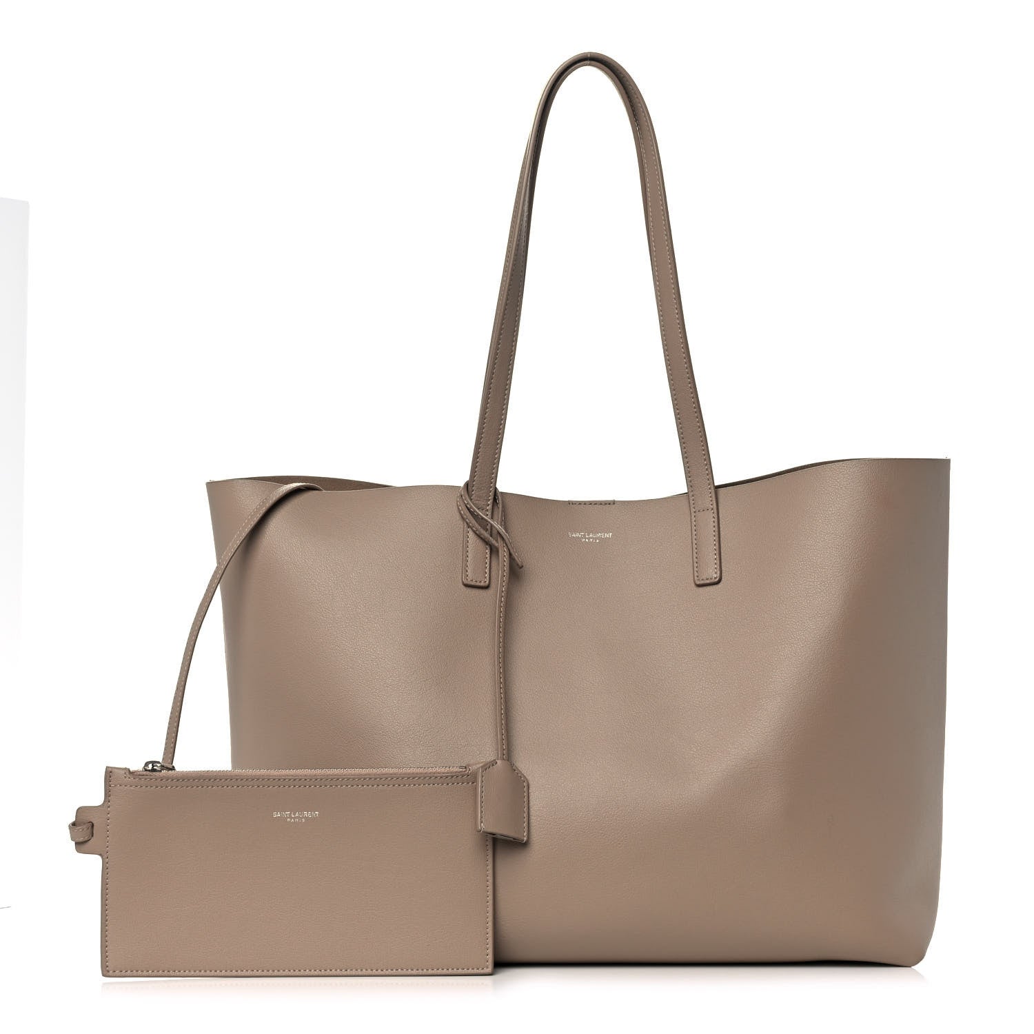 Saint Laurent Calfskin Large Shopping Tote Dark Beige 1 of 18
