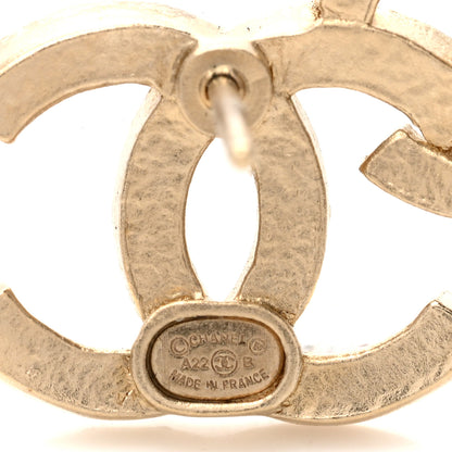 Chanel Crystal Double CC Earrings Gold Black 4 of 4