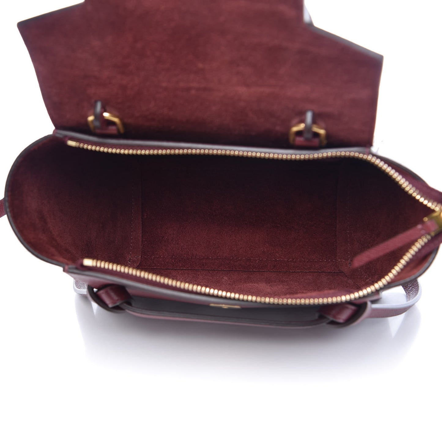 Grained Calfskin Nano Belt Bag Light Burgundy
