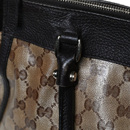 Gucci Crystal Monogram Large D Gold Ring Tote Dark Brown 14 of 14