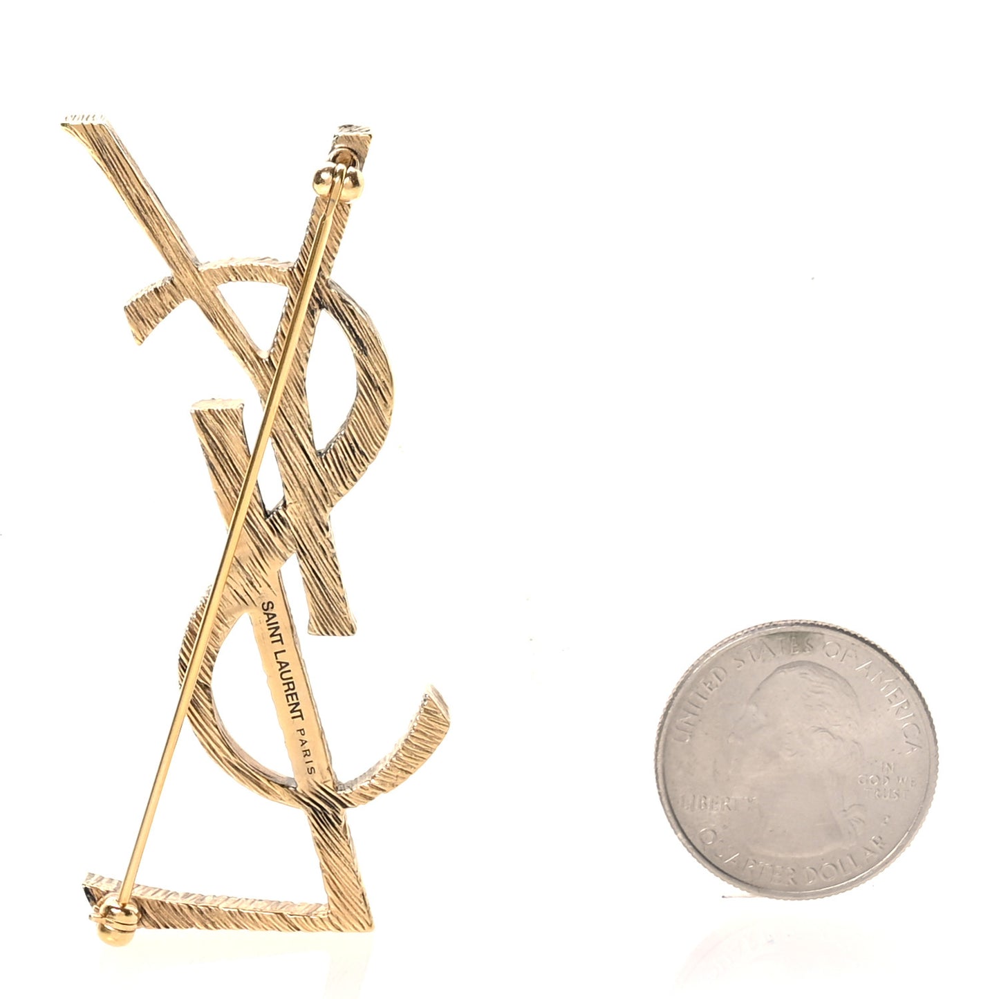 Brass Cassandre Opyum YSL Twisted Brooch Gold