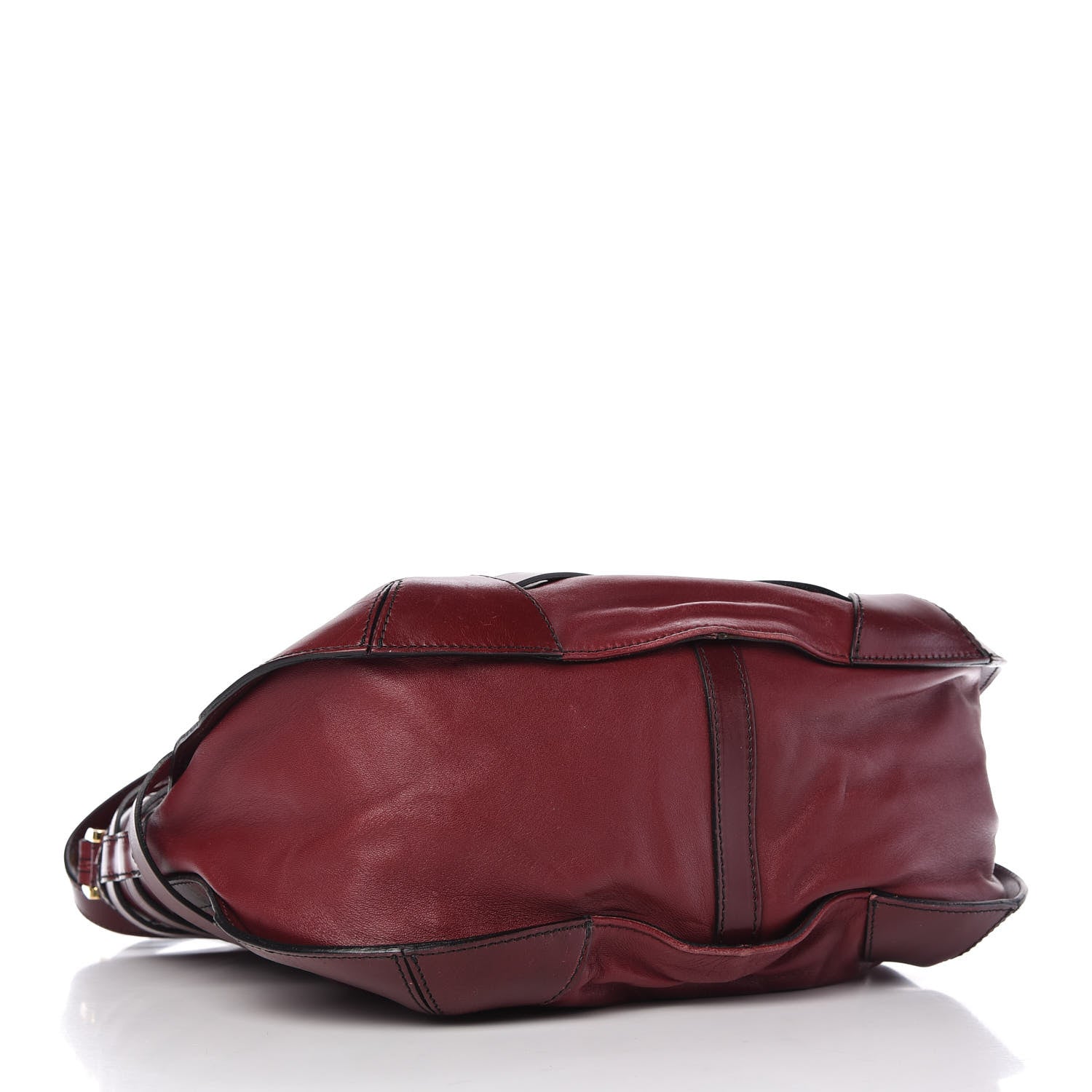 Burberry Lambskin Bridle Calfskin Small Dutton Hobo Claret Red 4 of 10