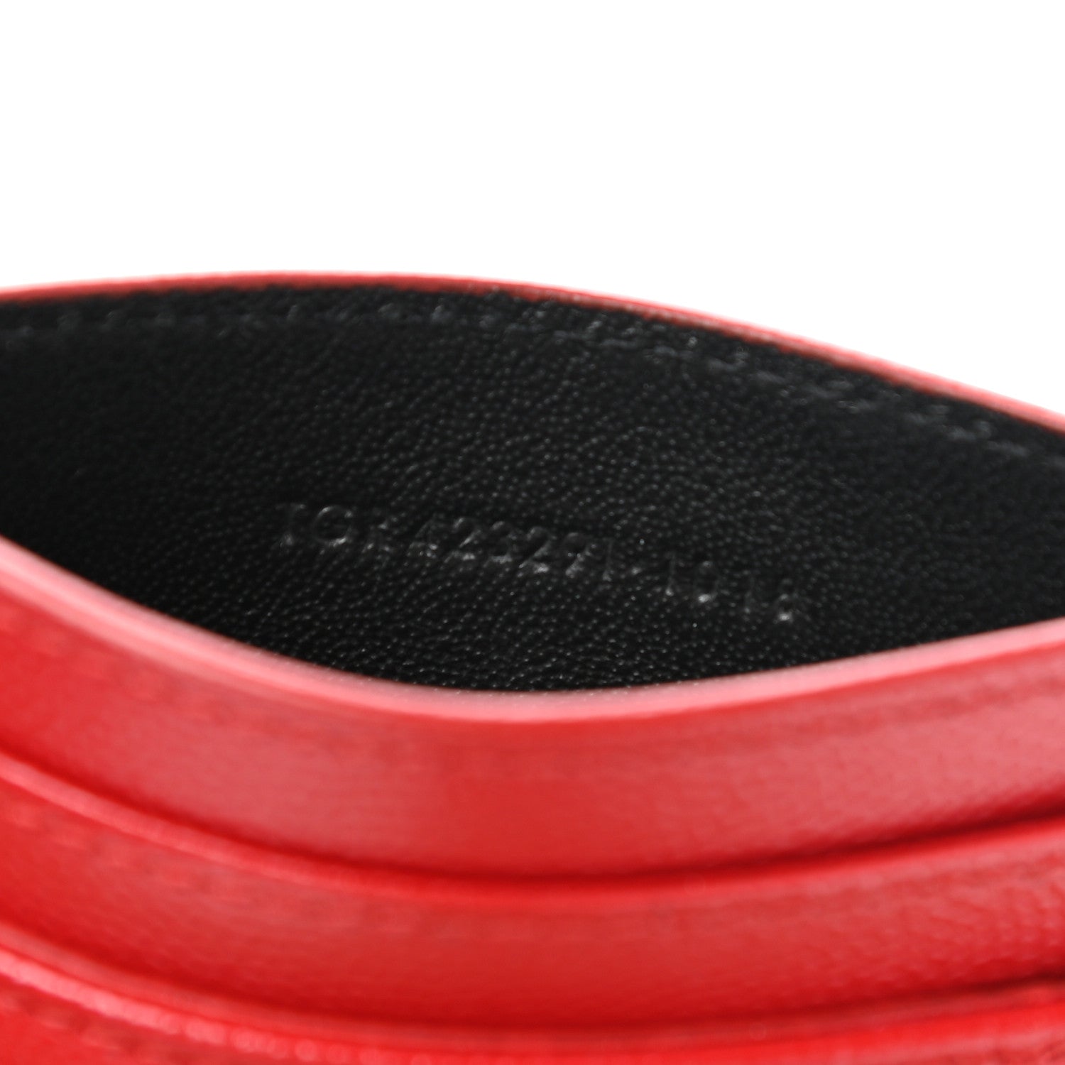 Saint Laurent Grain De Poudre Matelasse Chevron Monogram Credit Card Case Bandana Red 7 of 10