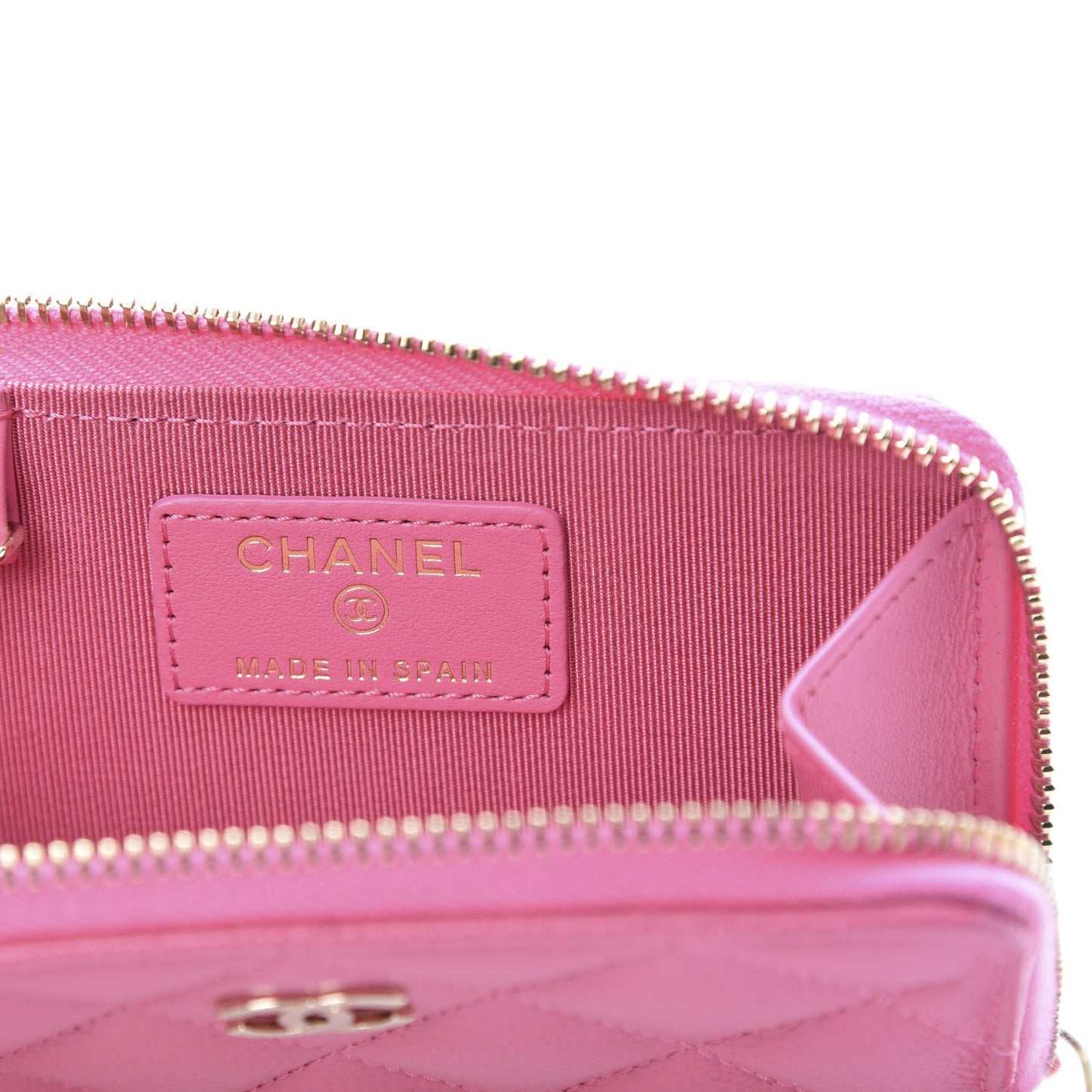 Caviar Quilted Key Holder Case Pink