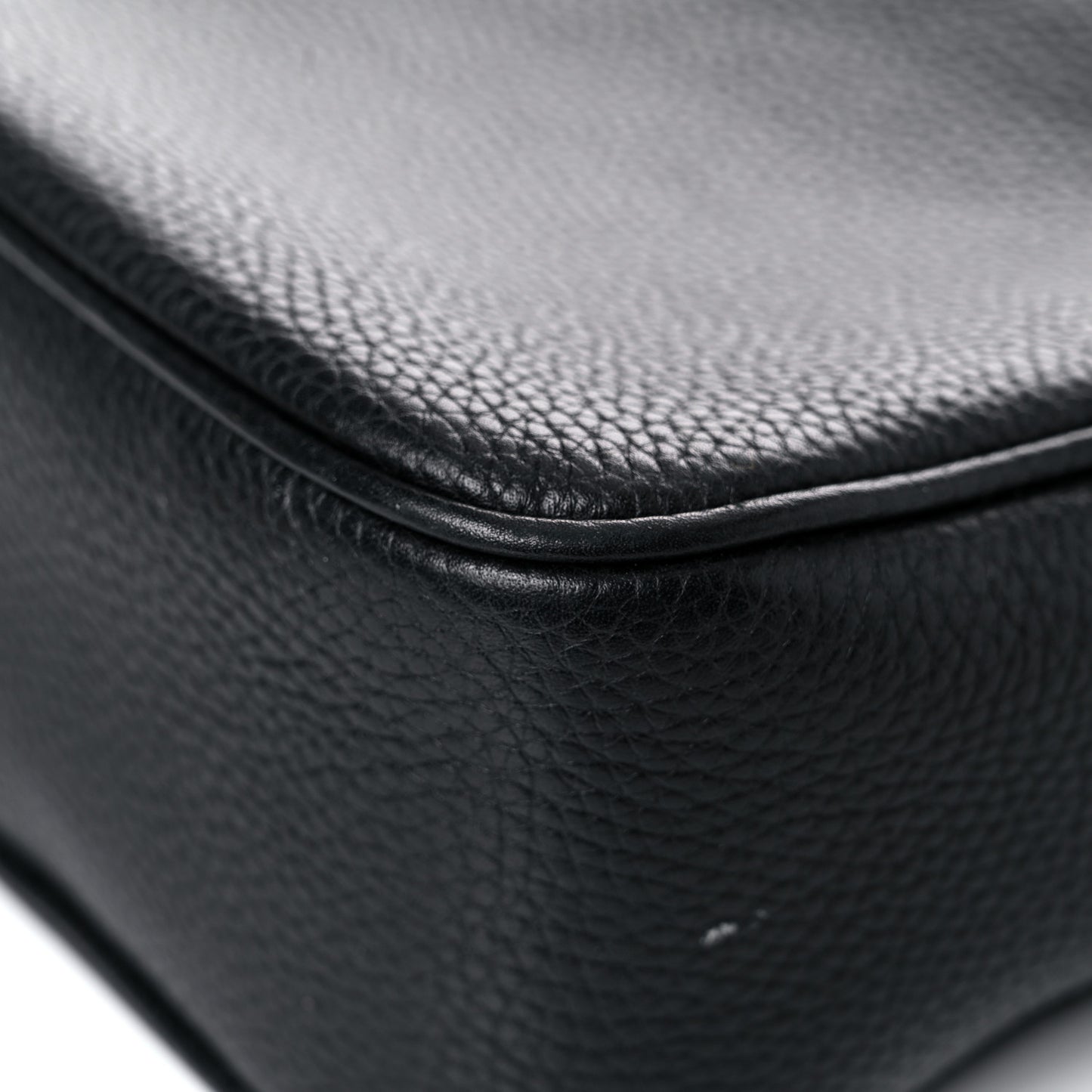 Pebbled Calfskin Small Soho Disco Bag Black